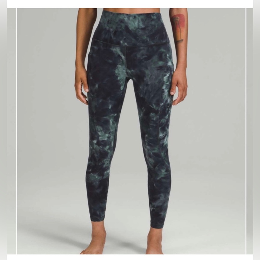 Lululemon align pant 25” with pockets, diamond dye silver blue tidewater